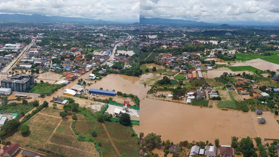 Department of Royal Rainmaking and Agricultural Aviation Helps transport food and drinking water Go to the flooded area